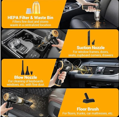 TurboVac Mini Pro™ – Portable Cordless Car Vacuum Cleaner